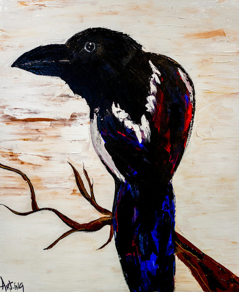 “Trashy Bird” – Œuvre originale Art.Ing | Mystère, intelligence & liberté sauvage