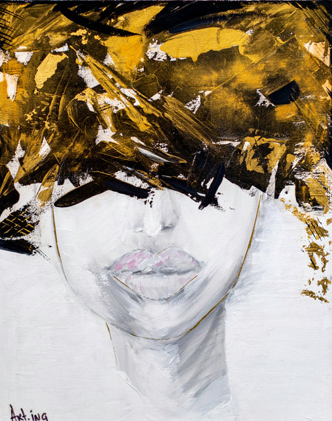 “Pensées dorées” – Œuvre originale Art.Ing | Clarté, intuition & éclats de conscience