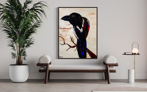 “Trashy Bird” – Œuvre originale Art.Ing | Mystère, intelligence & liberté sauvage