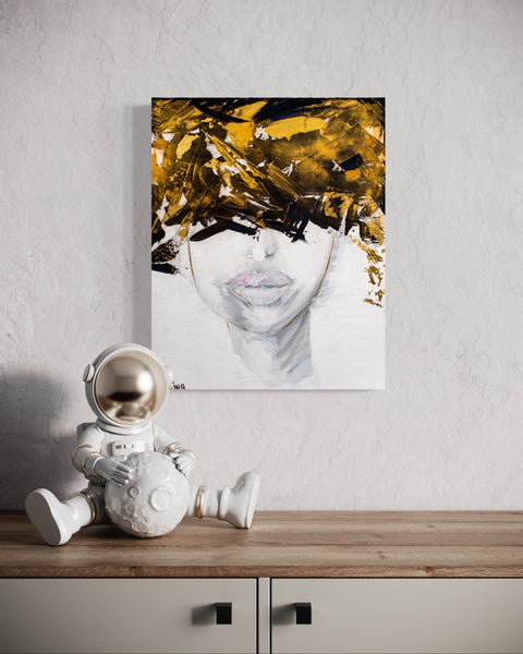 “Pensées dorées” – Œuvre originale Art.Ing | Clarté, intuition & éclats de conscience